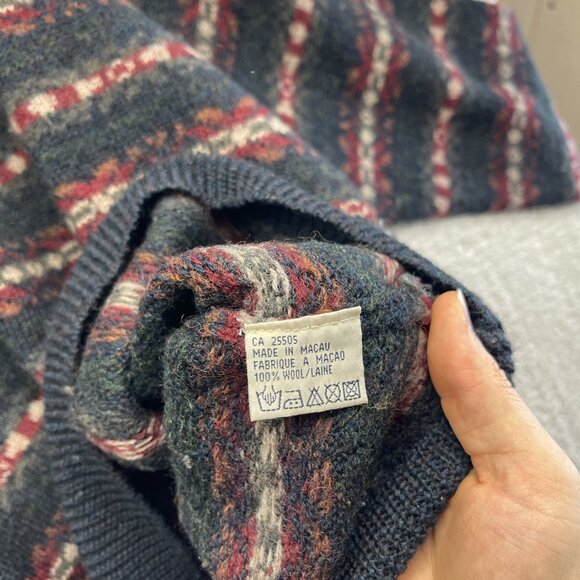 VTG No Excess Alpin 100% Wool Sweater Fair isle Nordic Men S Grandpa Knit Camp** - Picture 13 of 16